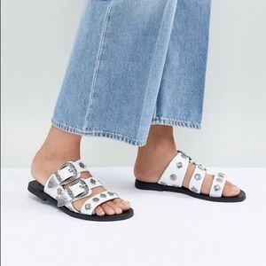 Sol Sana Eastwood White Leather Slides